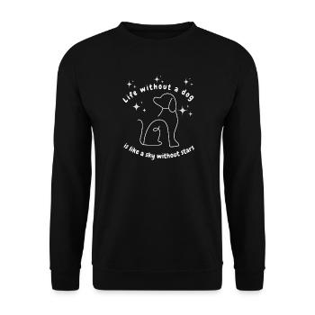 Life without a dog - Dog Lovers - Unisex Pullover - Schwarz - Vorne - Alina (178cm) & Michal (187cm)