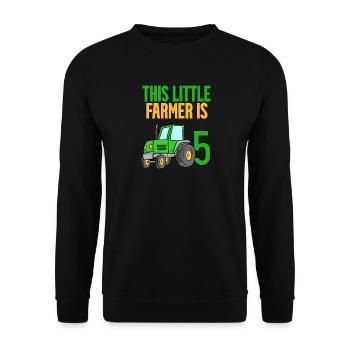 Farmer Farmer 5 years Boy 5th birthday son - Unisex Sweatshirt - black - Front - Alina (178cm) & Michal (187cm)