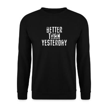 Better Than Yesterday Training Running Focus Success - Unisex Sweatshirt - black - Front - Alina (178cm) & Michal (187cm)