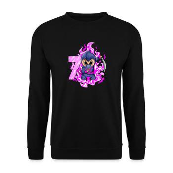7. Geburtstag Mädchen 7 Jahre alt Ninja - Unisex Pullover - Schwarz - Vorne - Alina (178cm) & Michal (187cm)