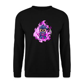 4. Geburtstag Mädchen 4 Jahre alt Ninja - Unisex Pullover - Schwarz - Vorne - Alina (178cm) & Michal (187cm)