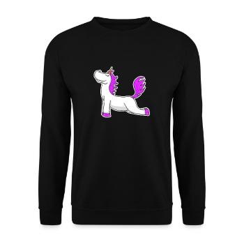 Unicorn Yoga Yoga Teacher Gift Idea - Unisex Sweatshirt - black - Front - Alina (178cm) & Michal (187cm)