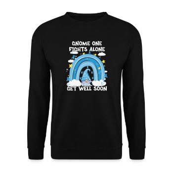 Gnome One Fights Alone Prostate Cancer - Unisex Sweatshirt - black - Front - Alina (178cm) & Michal (187cm)