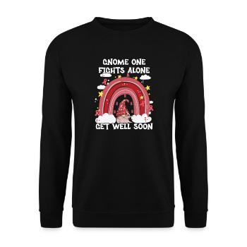 Gnome One Fights Alone Head Neck Cancer - Unisex Sweatshirt - black - Front - Alina (178cm) & Michal (187cm)