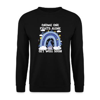 Gnome One Fights Alone Colorectal Cancer - Unisex Sweatshirt - black - Front - Alina (178cm) & Michal (187cm)