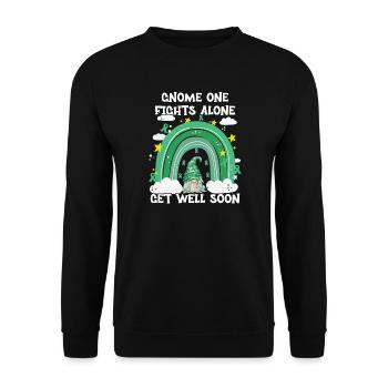 Gnome One Fights Alone Liver Cancer - Unisex Sweatshirt - black - Front - Alina (178cm) & Michal (187cm)