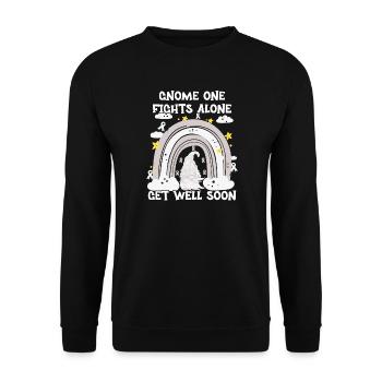 Gnome One Fights Alone Lung Cancer - Unisex Sweatshirt - black - Front - Alina (178cm) & Michal (187cm)