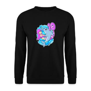 10. Geburtstag Mädchen 10 Jahre alt Meerjungfrau - Unisex Pullover - Schwarz - Vorne - Alina (178cm) & Michal (187cm)