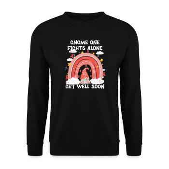 Gnome One Fights Alone Uterine Cancer - Unisex Sweatshirt - black - Front - Alina (178cm) & Michal (187cm)