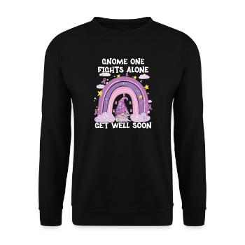 Gnome One Fights Alone Pancreatic Cancer - Unisex Sweatshirt - black - Front - Alina (178cm) & Michal (187cm)