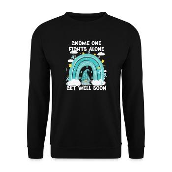 Gnome One Fights Alone Uterine Cancer - Unisex Sweatshirt - black - Front - Alina (178cm) & Michal (187cm)