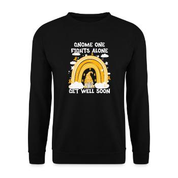 Gnome One Fights Alone Childhood Cancer - Unisex Sweatshirt - black - Front - Alina (178cm) & Michal (187cm)