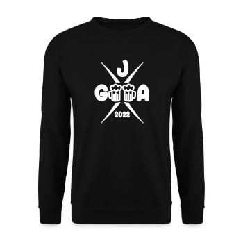 2022 Junggesellenabschied - JGA - Unisex Pullover - Schwarz - Vorne - Alina (178cm) & Michal (187cm)
