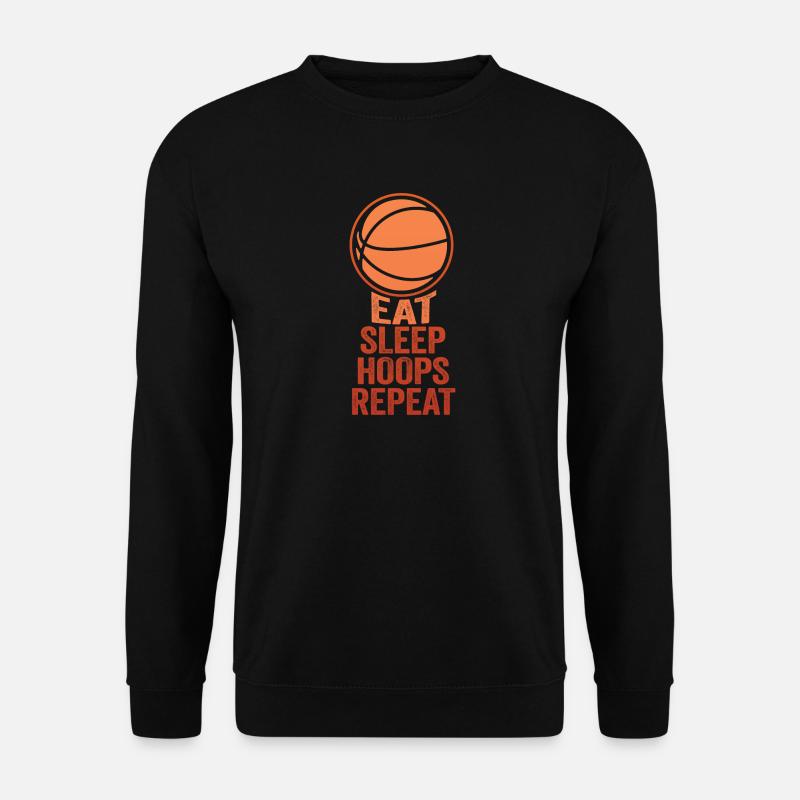 Eat Sleep Hoops Repeat Basketball - Unisex Pullover - Schwarz