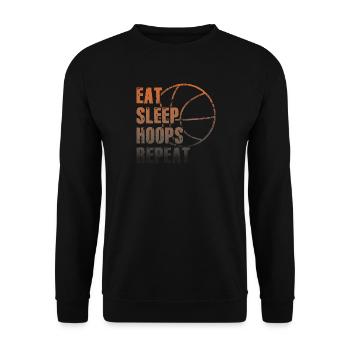 Eat Sleep Hoops Repeat Basketball - Unisex Pullover - Schwarz - Vorne - Alina (178cm) & Michal (187cm)