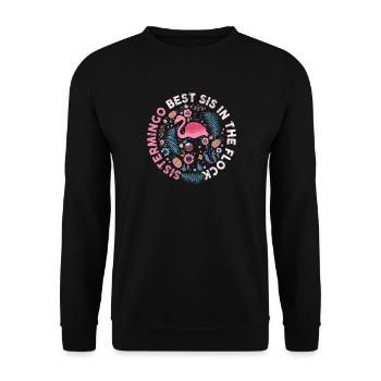 Best Sis In The Flock Sistermingo - Unisex Pullover - Schwarz - Vorne - Alina (178cm) & Michal (187cm)