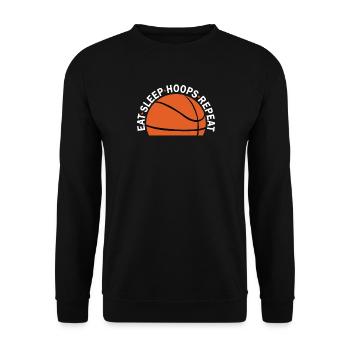 Eat Sleep Hoops Repeat Basketball - Unisex Pullover - Schwarz - Vorne - Alina (178cm) & Michal (187cm)