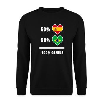 Brazil and Spain genius / gift - Unisex Sweatshirt - black - Front - Alina (178cm) & Michal (187cm)
