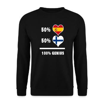 Génie / cadeau de la Finlande et de l’Espagne - Sweat-shirt Unisexe - noir - Devant - Alina (178cm) & Michal (187cm)