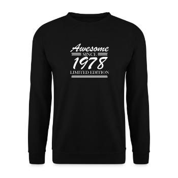 1978 - Jahrgang 1978 - Unisex Pullover - Schwarz - Vorne - Alina (178cm) & Michal (187cm)