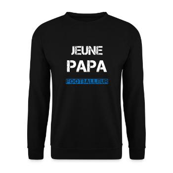 Jeune Papa Footballeur - Sweat-shirt Unisexe - noir - Devant - Alina (178cm) & Michal (187cm)