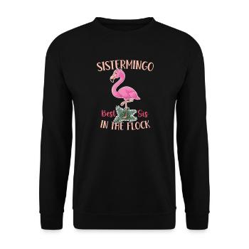 Best Sis In The Flock Sistermingo - Unisex Pullover - Schwarz - Vorne - Alina (178cm) & Michal (187cm)