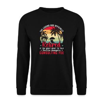 La légende est officiellement retirée - Sweat-shirt Unisexe - noir - Devant - Alina (178cm) & Michal (187cm)