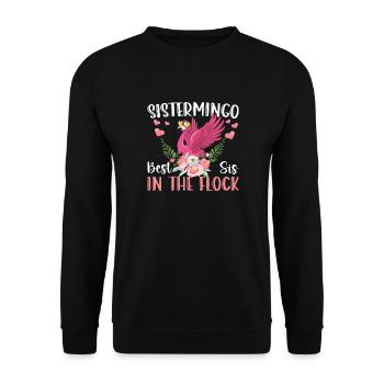 Best Sis In The Flock Sistermingo - Unisex Pullover - Schwarz - Vorne - Alina (178cm) & Michal (187cm)