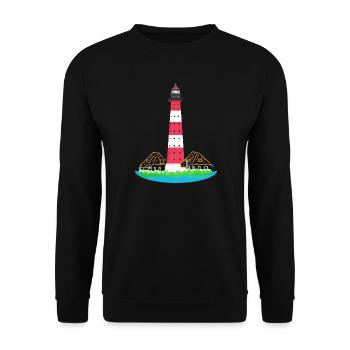 Leuchtturm Westerheversand, ohne Text, Nordsee - Unisex Pullover - Schwarz - Vorne - Alina (178cm) & Michal (187cm)