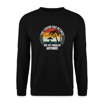 The legend has retired - Unisex Sweatshirt - black - Front - Alina (178cm) & Michal (187cm)