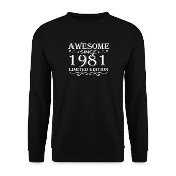 1981 - Né en 1981 - Sweat-shirt Unisexe - noir - Devant - Alina (178cm) & Michal (187cm)
