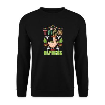 Let's Taco Bout Alpacas Funny Llamas - Unisex Sweatshirt - black - Front - Alina (178cm) & Michal (187cm)