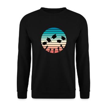 Graduation - Graduation Gift Ideas - Unisex Pullover - Schwarz - Vorne - Alina (178cm) & Michal (187cm)
