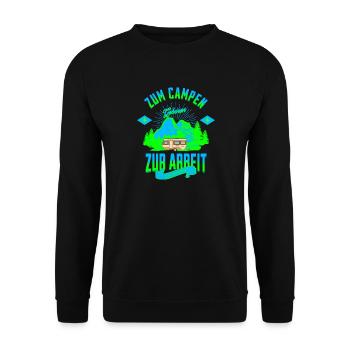 ZUM CAMPEN ZUR ARBEIT GEZWUNGEN - Unisex Pullover - Schwarz - Vorne - Alina (178cm) & Michal (187cm)