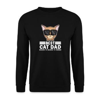 Cat Papa Father Cats Pet Owner Gift - Unisex Sweatshirt - black - Front - Alina (178cm) & Michal (187cm)
