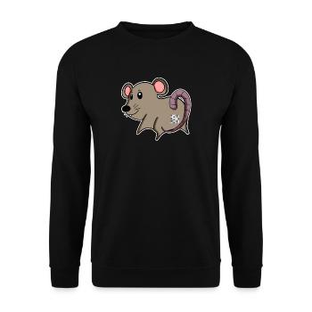 Maus Arsch - Maus Hintern - Unisex Pullover - Schwarz - Vorne - Alina (178cm) & Michal (187cm)