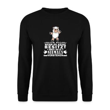 Schafe Schaf Schafzüchter Geschenk - Unisex Pullover - Schwarz - Vorne - Alina (178cm) & Michal (187cm)