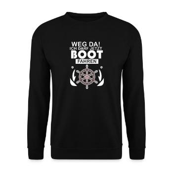 Bootsführerschein Motorboot Geschenk - Unisex Pullover - Schwarz - Vorne - Alina (178cm) & Michal (187cm)