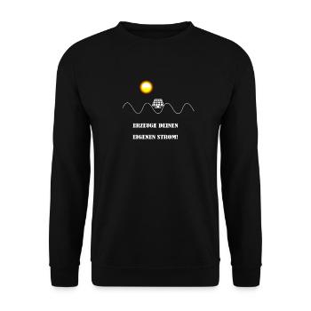 Eigenen Strom erzeugen Solar Design - Unisex Pullover - Schwarz - Vorne - Alina (178cm) & Michal (187cm)