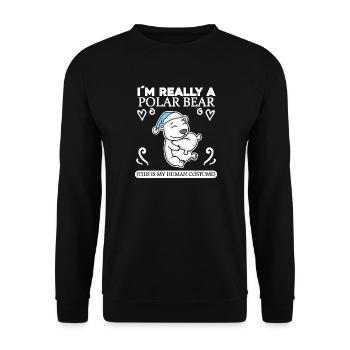Polar bear - Unisex Sweatshirt - black - Front - Alina (178cm) & Michal (187cm)