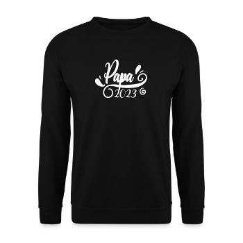 Vater 2023 - Papa 2023 Geschenk - Unisex Pullover - Schwarz - Vorne - Alina (178cm) & Michal (187cm)