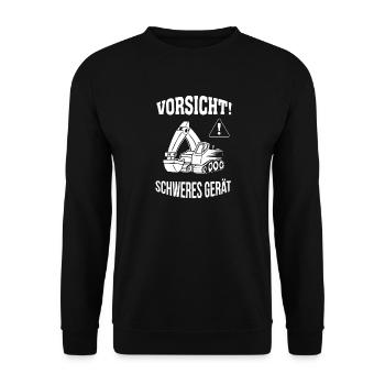 Bagger Baggerfahrer Baugeräteführer Schweres Gerät - Unisex Pullover - Schwarz - Vorne - Alina (178cm) & Michal (187cm)