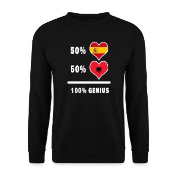 Albania and Spain genius / gift - Unisex Sweatshirt - black - Front - Alina (178cm) & Michal (187cm)