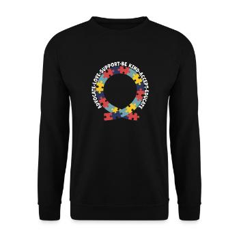 Plaidoyer Amour Soutien Accepter Soyez gentil - Sweat-shirt Unisexe - noir - Devant - Alina (178cm) & Michal (187cm)