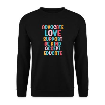 Plaidoyer Amour Soutien Accepter Soyez gentil - Sweat-shirt Unisexe - noir - Devant - Alina (178cm) & Michal (187cm)