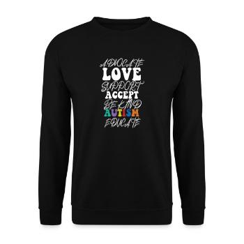 Plaidoyer Amour Soutien Accepter Soyez gentil - Sweat-shirt Unisexe - noir - Devant - Alina (178cm) & Michal (187cm)