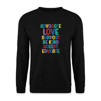 Plaidoyer Amour Soutien Accepter Soyez gentil - Sweat-shirt Unisexe - noir - Devant - Alina (178cm) & Michal (187cm)