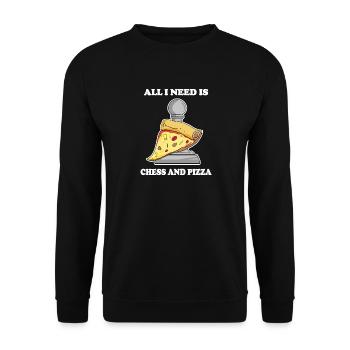Échecs et pizza - Sweat-shirt Unisexe - noir - Devant - Alina (178cm) & Michal (187cm)