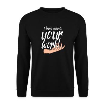 Ich Bringe Farbe In Deine Welt Nail Tech - Unisex Pullover - Schwarz - Vorne - Alina (178cm) & Michal (187cm)