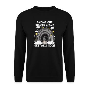 Gnome One fights skin cancer alone - Unisex Sweatshirt - black - Front - Alina (178cm) & Michal (187cm)